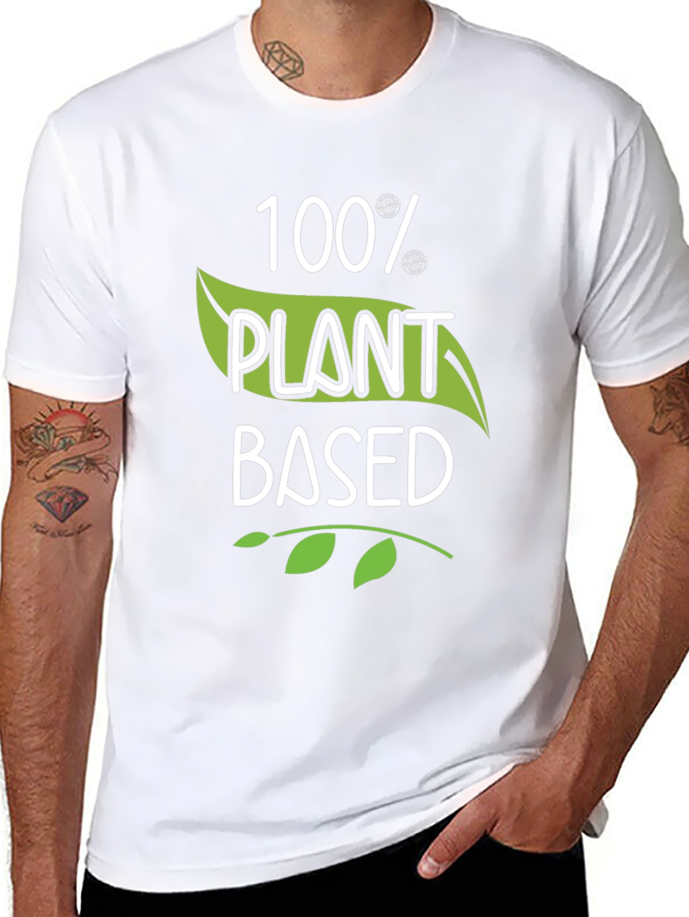 100% Plant Based Black T-Shirt Vegan Style